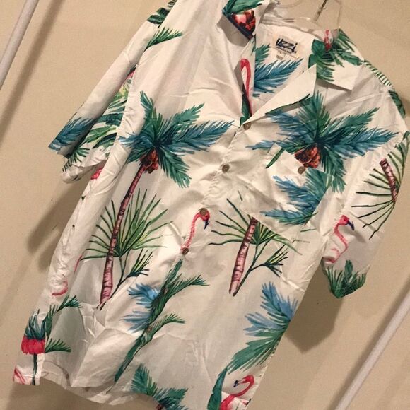 UZZI Tropic Print Button Down Shirt - Size Large - Picture 1 of 8